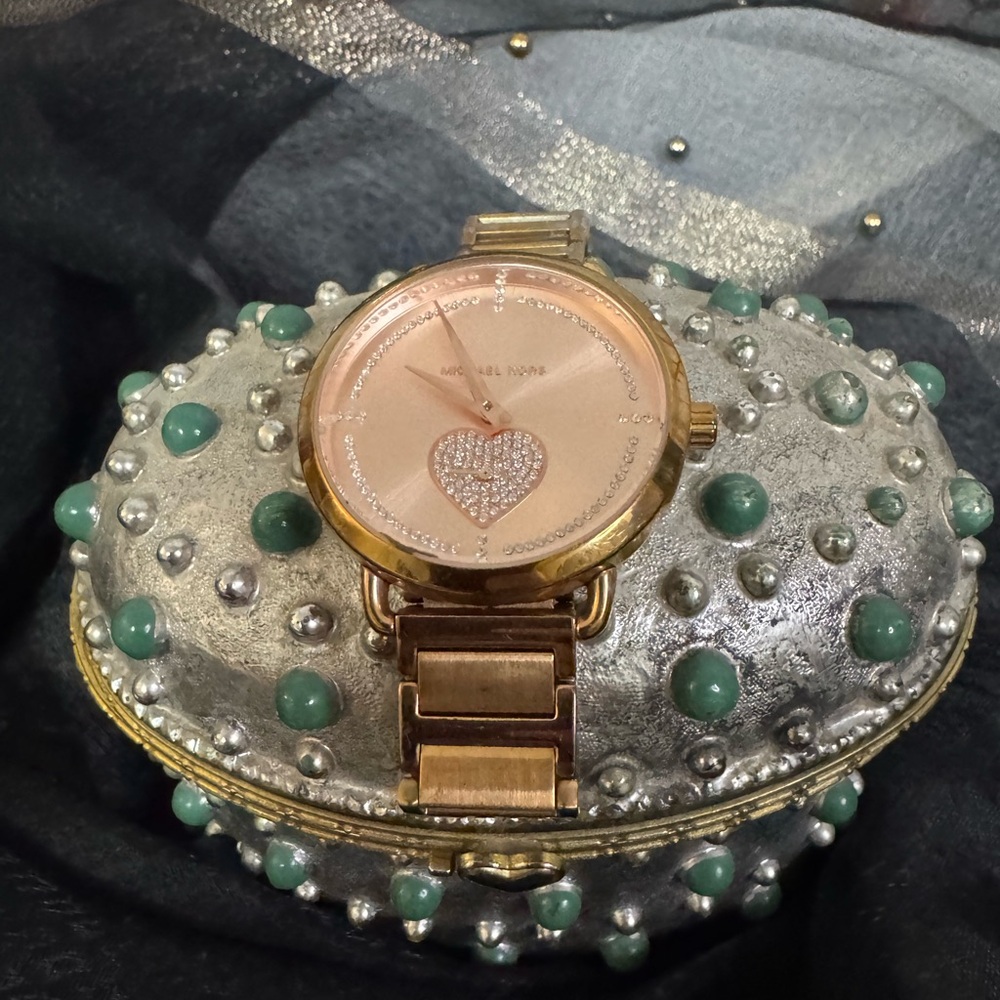 Michael Kors Gold and Silver Heart Watch